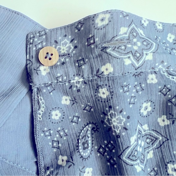 NWT Aerie Micro Mini Wrap Skirt SZ XS Blue Paisley Coquette Cowgirl Western Y2K - Picture 9 of 9